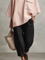 Dusty Pink Cowl Neck Poncho Top
