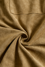 Suede Lapel Single-Breasted Midi Dress