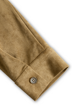 Suede Lapel Single-Breasted Midi Dress