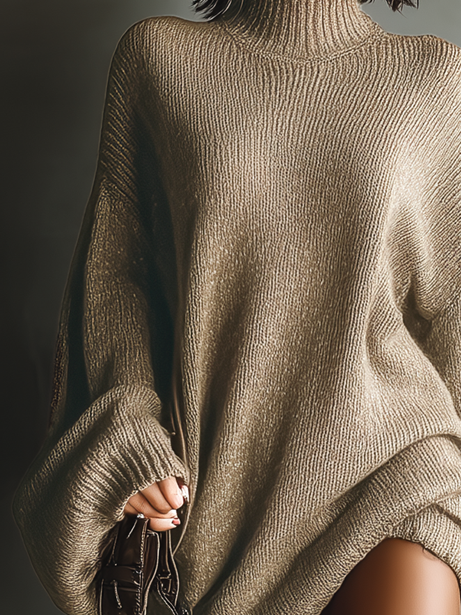 Caramel Vintage Knit Mini Dress