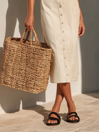 Faux Suede Square-Neck Spaghetti Strap Midi Dress