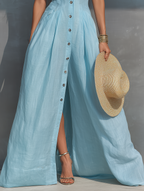 Light Pink V-Neck Sleeveless Top & Trousers Set