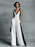 Color-Block Thin Strap Jumpsuit