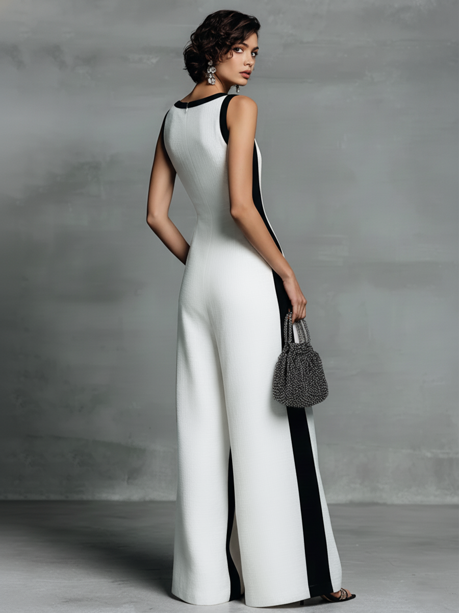 Color-Block Thin Strap Jumpsuit