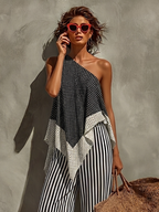 Polka Dot One-Shoulder Top & Wide-Leg Set