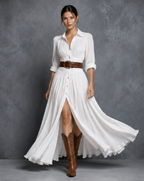 White Linen V-Neck Sleeveless Top & Trousers Set