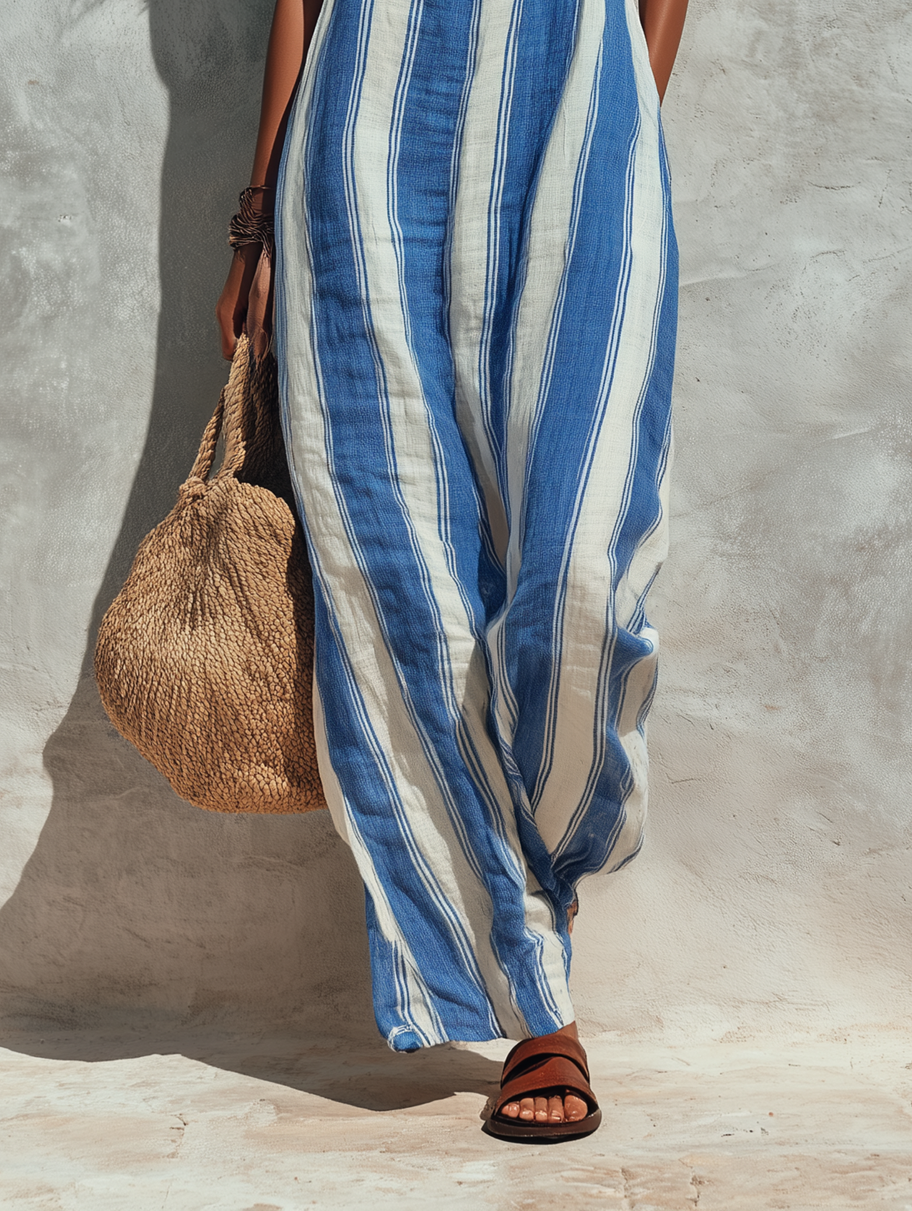 Striped Suspender Jumpsuit
