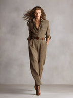 Tweed Plaid Utility Jumpsuit