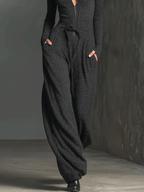 Sparkling Knit Zipper Front Jumpsuit