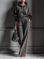 Hooded Sweatshirt & Straight Pants Set