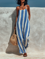 Striped Suspender Jumpsuit