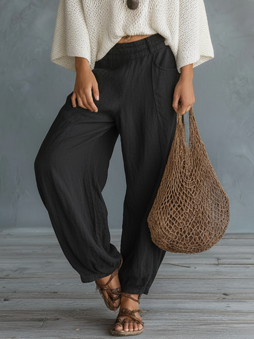 Cape-Sleeve Sweater & Harem Pants Set
