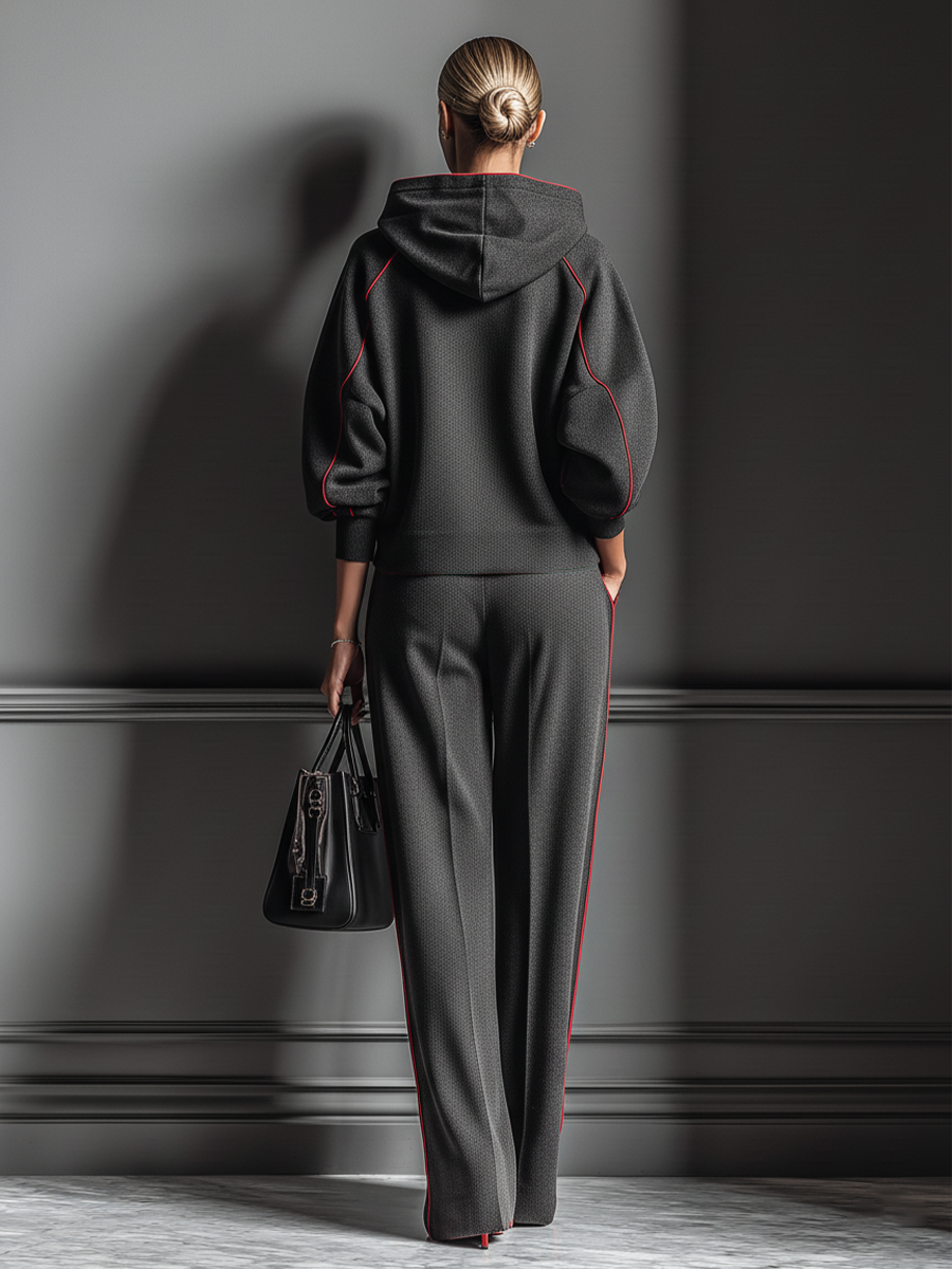Hooded Sweatshirt & Straight Pants Set