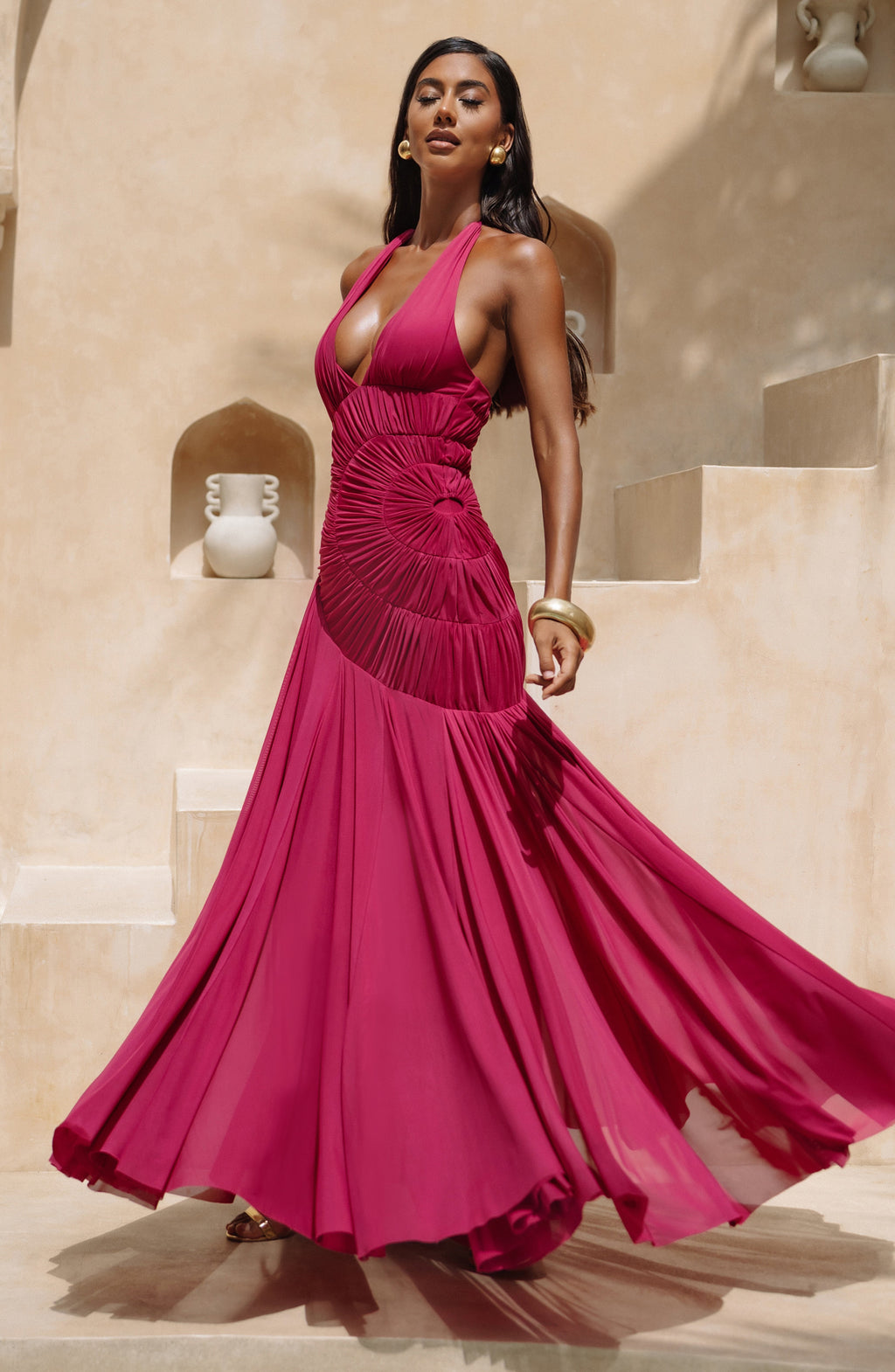 Daisy Maxi Dress - Raspberry