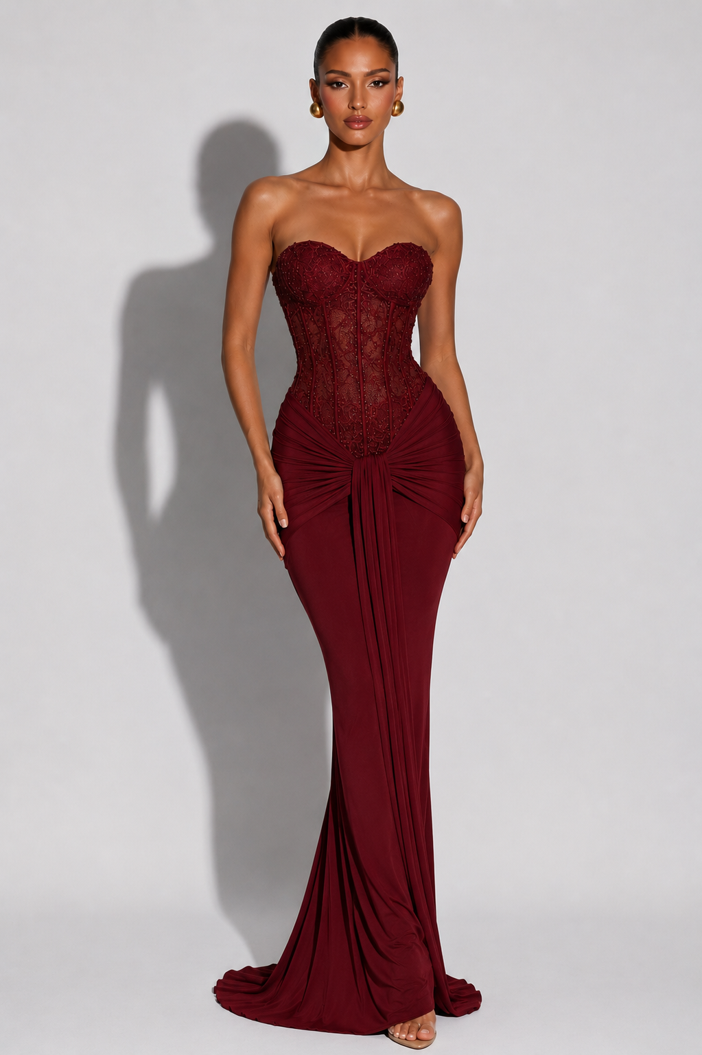 Nina Maxi Dress - Burgundy