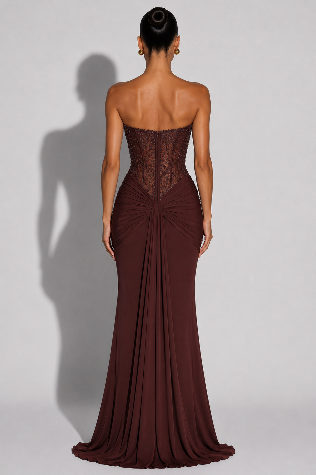 Nina Maxi Dress - Plum Brown