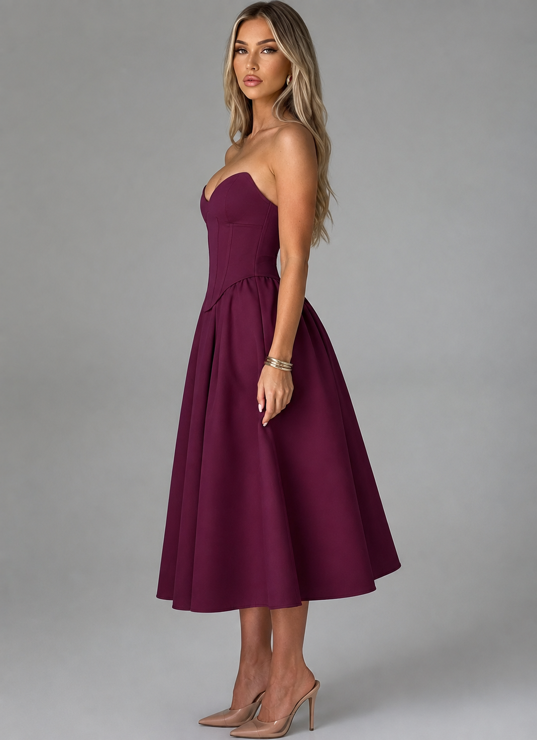 Freya Midi Dress - Cherry Lacquer