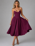 Freya Midi Dress - Cherry Lacquer