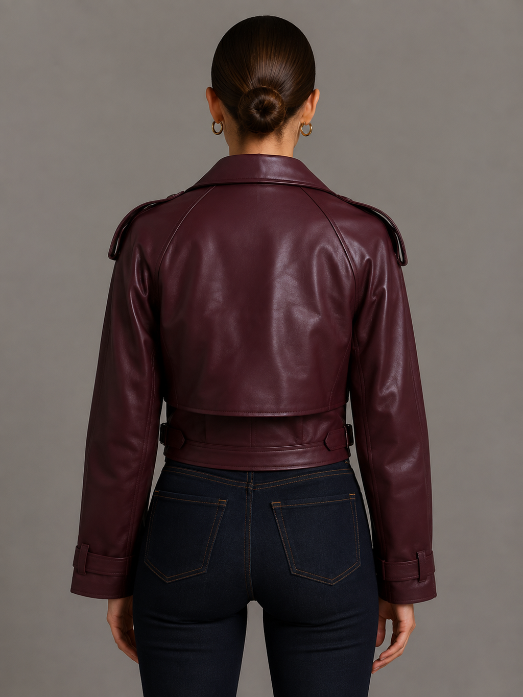 Minimalist Faux Leather Short Jacket