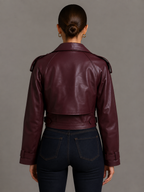 Minimalist Faux Leather Short Jacket