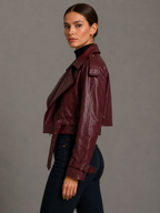 Minimalist Faux Leather Short Jacket