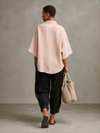 Dusty Pink Cowl Neck Poncho Top