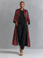 Burgundy Sequin Polo Shirt