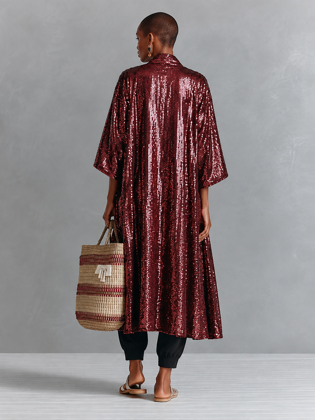 Burgundy Sequin Polo Shirt