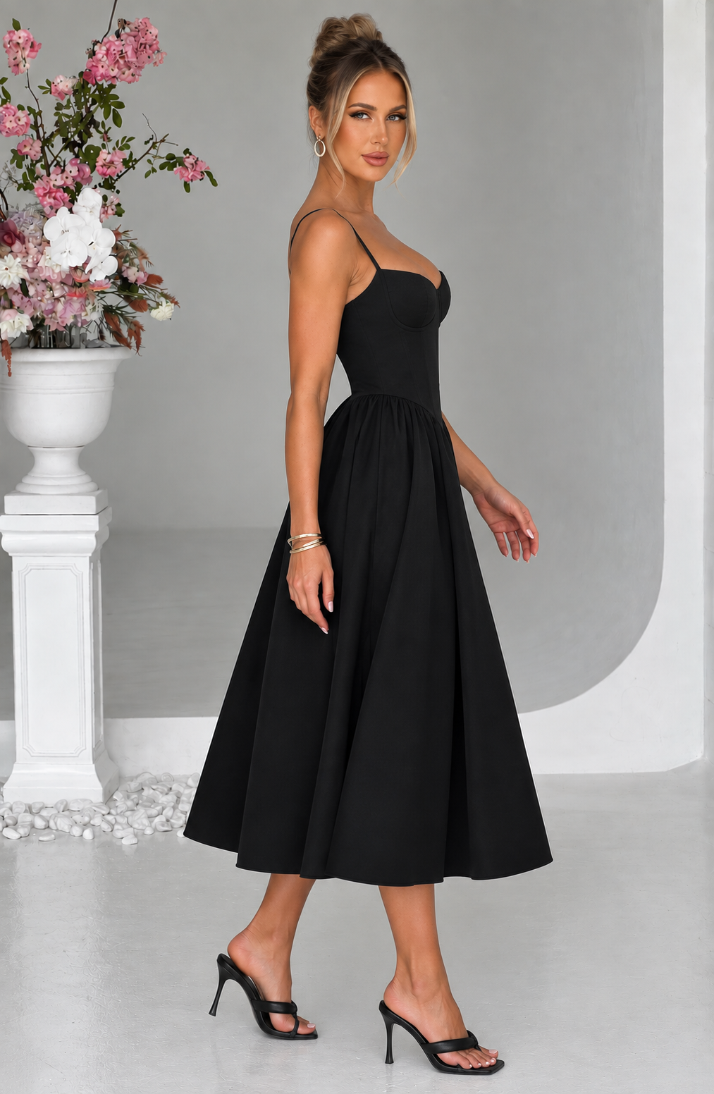 Rosie Midi Dress - Black