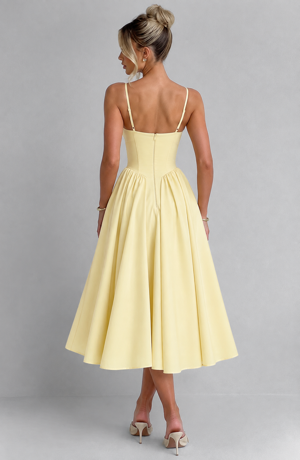 Rosie Midi Dress - Lemon