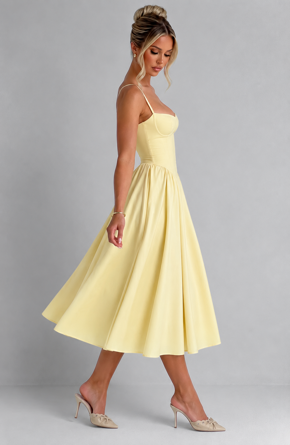 Rosie Midi Dress - Lemon
