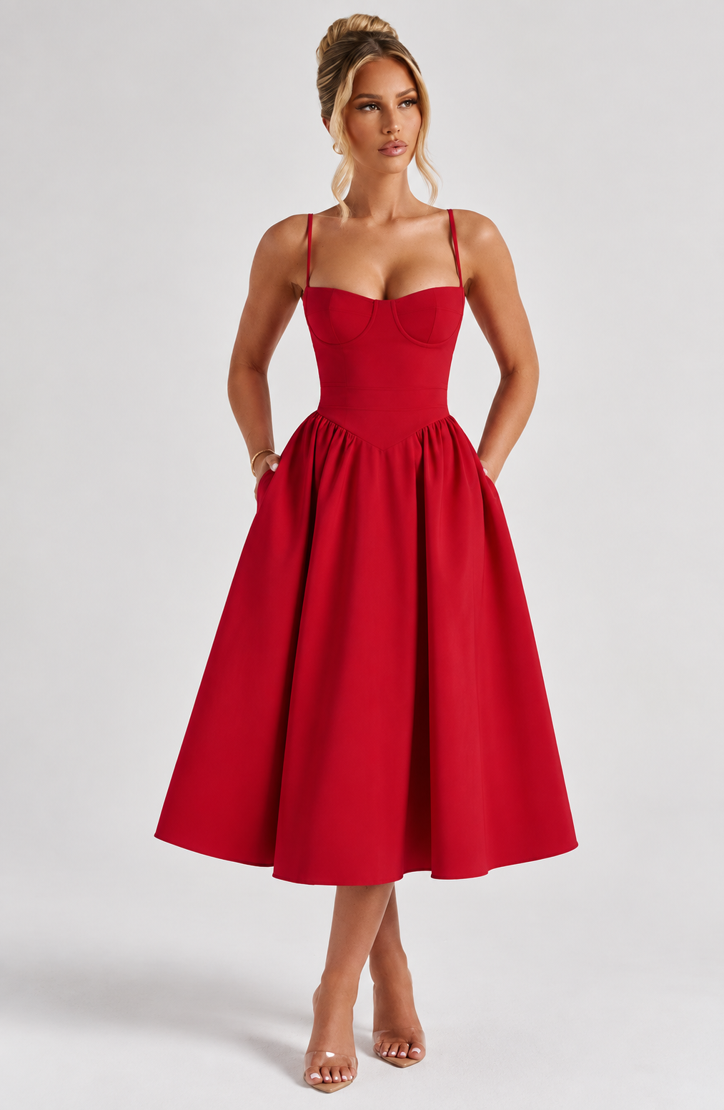 Rosie Midi Dress - Red