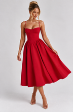 Rosie Midi Dress - Red