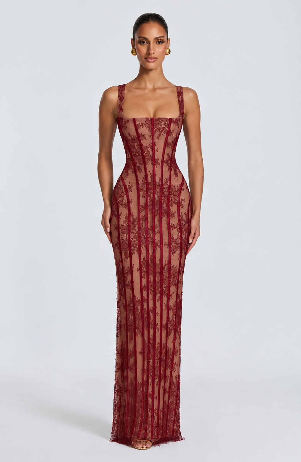 Sophie Midi Dress - Burgundy