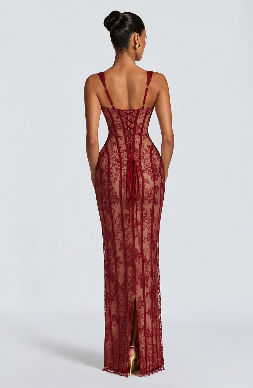 Sophie Midi Dress - Burgundy