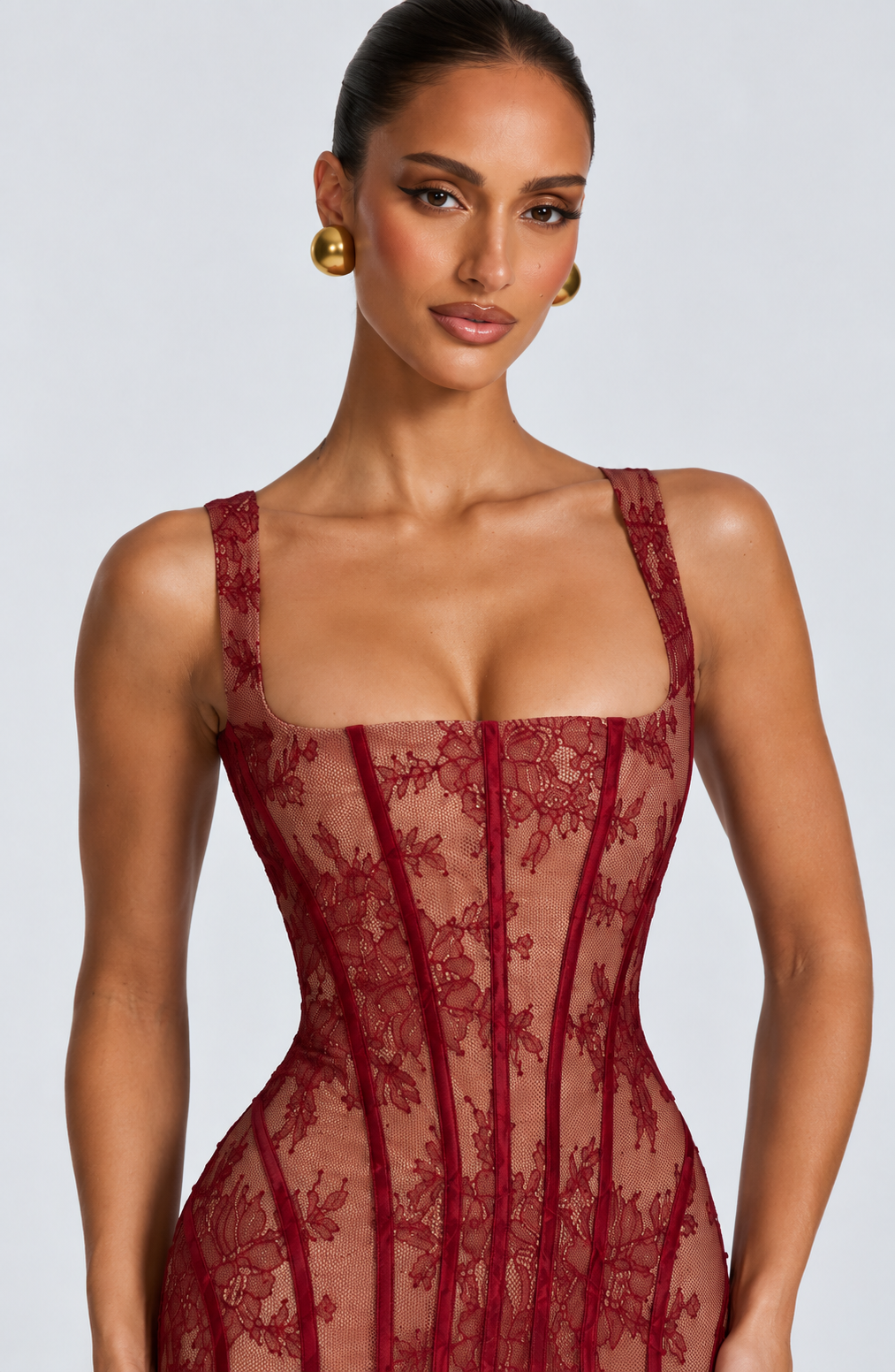 Sophie Midi Dress - Burgundy