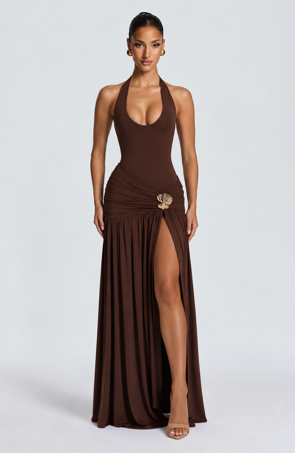 Cheryl Maxi Dress - Brown