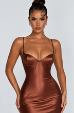 Freya Maxi Dress - Brown