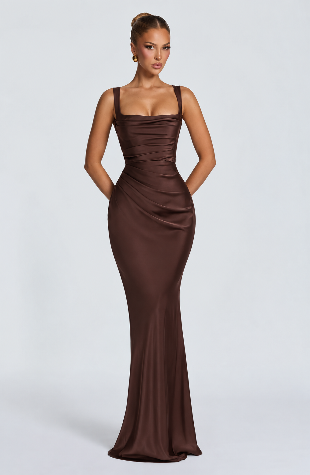 Chloe Maxi Dress - Plum Brown
