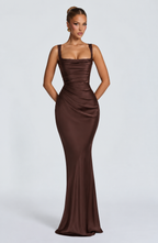 Chloe Maxi Dress - Plum Brown