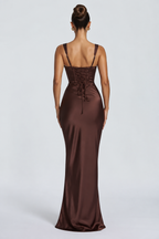 Chloe Maxi Dress - Plum Brown