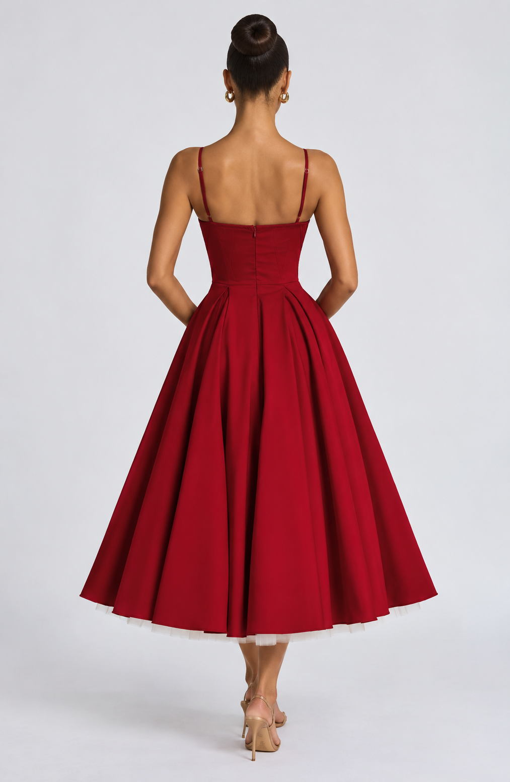 Sophie Midi Dress - Red