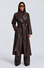 Amber Trench Coat - Plum Brown