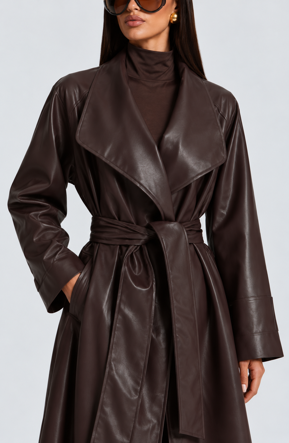 Amber Trench Coat - Plum Brown