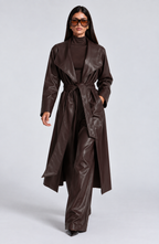 Amber Trench Coat - Plum Brown