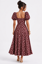 Freya Midi Dress - Wine Red