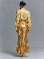 Sequin Straight Pencil Skirt