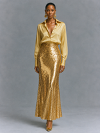Sequin Straight Pencil Skirt