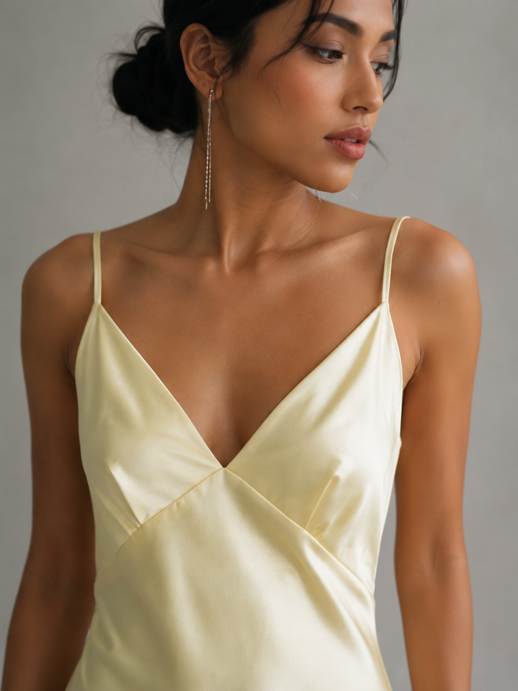 Women's Minimalist Linen-Blend Spaghetti Strap Wrap Maxi Dress With Tie Belt MDZ0306C1Y