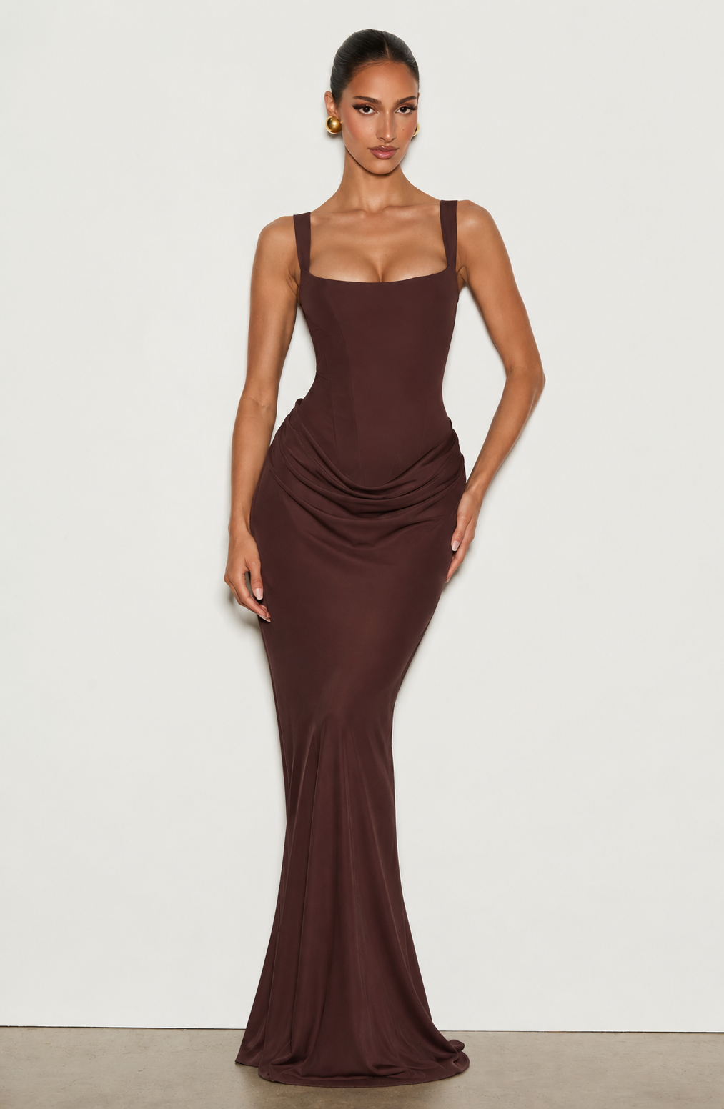 Amalia Maxi Dress - Plum Brown